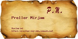 Preller Mirjam névjegykártya